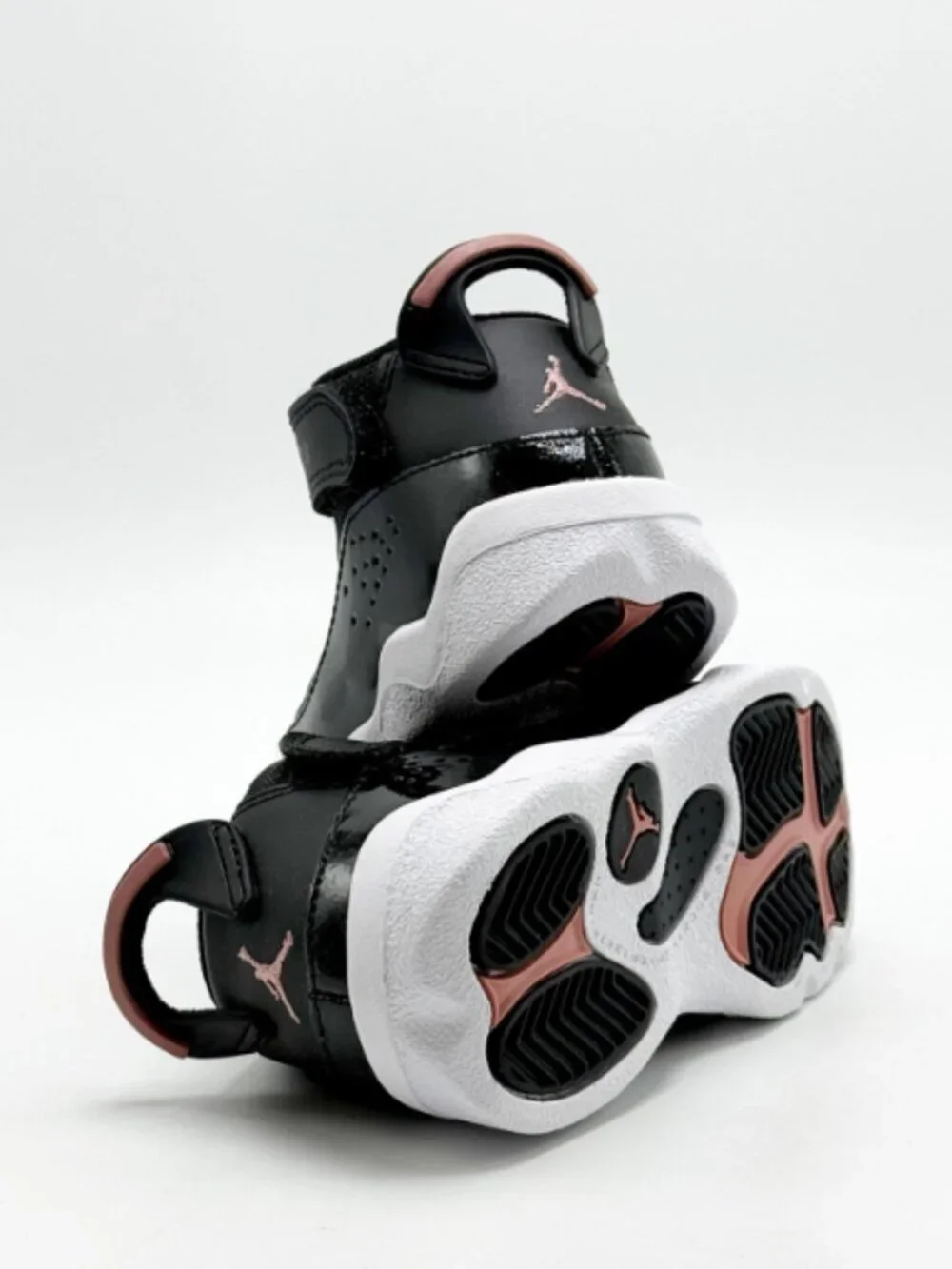 Nike Air Jordan 6 Rings (TD) Toddlers Size 10C Black/White/Rust Pink